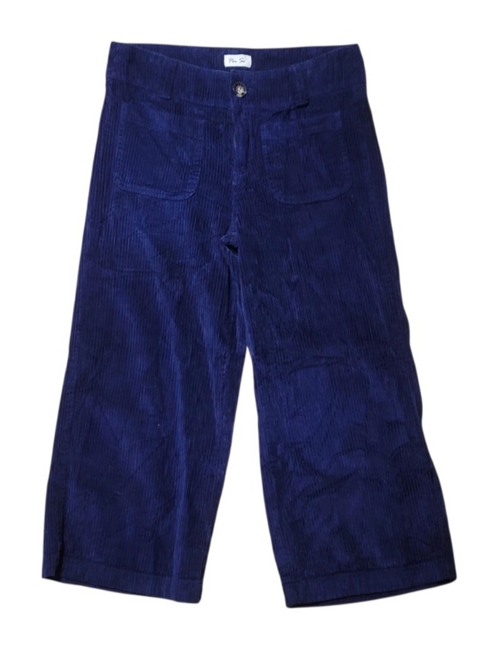 Per Se Wide-Leg high waisted Corduroy cropped pants